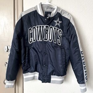 Dallas Cowboys NFL Apparel Navy & Gray Satin Jacket with Star Logo